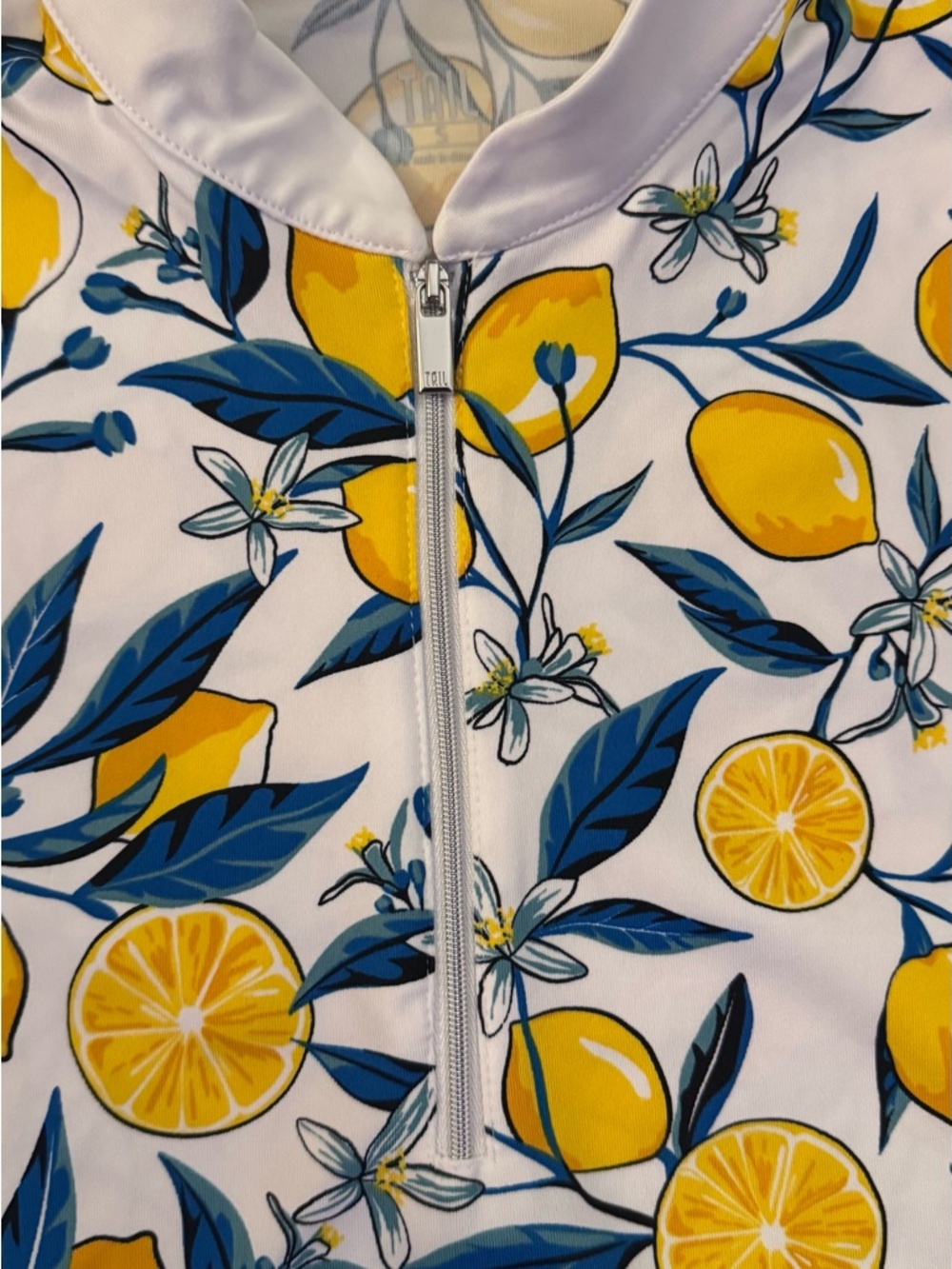 Tail Lemon Print Sleeveless 3/4 Zip Golf Top - Picture 5 of 8